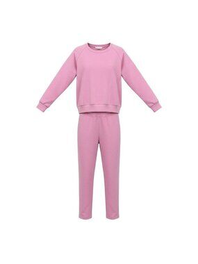 Athleta Womens Purple Cotton Blend Sweatshirt & Elastic Waist Jogger Set Sz XS